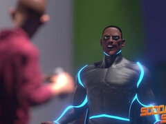 お尻, 舐める尻, 黒人, フェラチオ, チン, 黒人, 手コキする, 筋肉