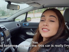 Love with a redhead in a wild car affair of steamy passion