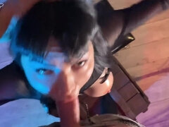 Amateur, Noire, Sucer une bite, Bondage, Tir de sperme, Lingerie, Pov