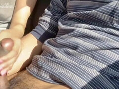 Sperma shot, Schattig, Vrouw, Vingeren, Handbeurt, Indisch, Orgasme, Openbaar