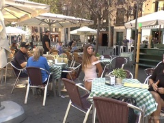 Sucer une bite, Femelle, Humiliation, Latex, Public, Punition, Esclave, Espagnole