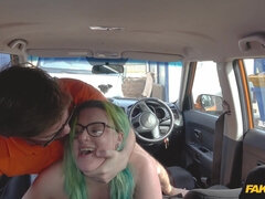 Ryan Ryder fucks green-haired fatty in the car