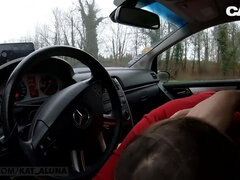 Auto, Kehlenfick, Französisch, Milf, Mutti, Pov, Öffentlich, Schlucken