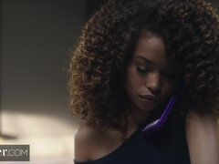 Noire, Bondage, Queue, Domination, Noir ébène, Faciale, Léchez, Fessée