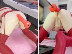 素人, アナル, ディルド, 女, オナニー, 淫乱熟女, オーガズム, 一人