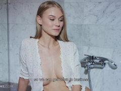 Incroyable, Blonde, Masturbation, Rasée, Solo, Adolescente, Nénés, Mouillée