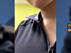 Chica, Gimnasio, Lamidas, Desnudo, Público, Coño, Tetas