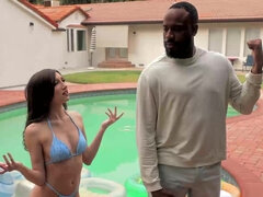 18, デカチン, フェラチオ, 茶髪の, 異人種間, 下着, ティーン