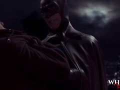 Batman Rescues Two Hotties Thirsty For Threesome And His Tasty Cum