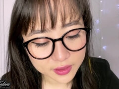Leie, Asiatisch, Schmuddelige sprache, Frau, Brille, Penis, Pov, Titten