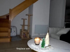 Luna Doll's Christmas Surprise: Extreme Deepthroat & Cum in Mouth with BBC for MMF Threesome