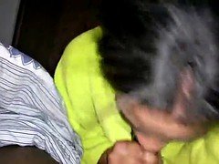 Amateur, Noire, Sucer une bite, Tir de sperme, Noir ébène, Maigrichonne