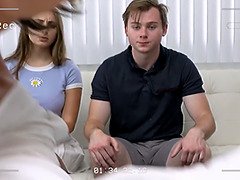 Stepsis caught on tape: Stepbro's spycam footage of her getting drilled in secret by stepbro & FFM