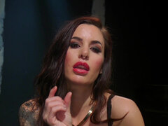 お尻, フェラチオ, 茶髪の, 浮気する, ナイロン, ストッキング, 拘束, バイブレーター