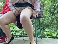 素人, 自家製, 熟年, アウトドア, パンティ, ロシア人, 義母, ストッキング