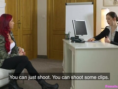 Anne Wild and Daphne Angel are making love with each other, during a job interview