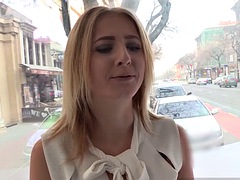 Blondine, Blasen, Hardcore, Geld, Im freien, Öffentlich