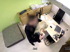 Auditie, Blond, Rondborstig, Handbeurt, Hd, Geld, Kantoor, Tiener