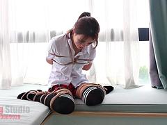 アジア人, ボンデージ, 中国人, ホテル, 生徒