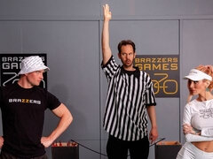 Rich blonde with big boobs Sarah Jessie screwed in the doggy style