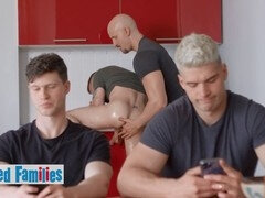 Cum in mouth, Family, Foursome, Gay, Oil