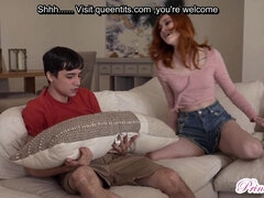 Leie, Grosser schwanz, Blasen, Spermaladung, Zierlich, Rotschopf, Jungendliche (18+), Titten