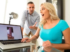 ブロンド, フェラチオ, チン, 手コキする, なめる, 淫乱熟女, オマンコ, 剃毛