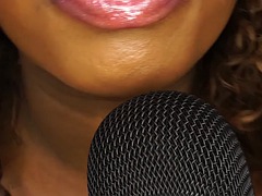 Ebony chick asmr close up