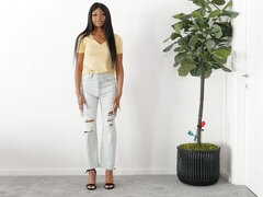 Arsch, Schwarz, Blasen, Braunhaarige, Hundestellung, Schwarz, Handjob, Entkleiden