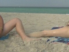 Plage, Exhib, Masturbation, Nue  à poil, De plein air, Public, Allumeuse