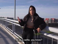 Chica, Tetas grandes, Morena, Ébano, Sexo duro, Italiano, Al aire libre, Pov