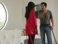 Zwart, Diep in de keel, Hondjeshouding, Zwart, Masturbatie, Kut duiken, Tieten likken, Nat