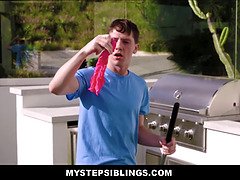 Two Cute Teen Step Sisters Seduce Nerdy Neighbor Boy Next Door