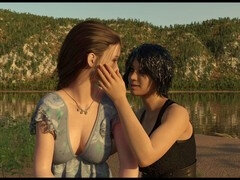 New brunette with big tits stars in an adult visual novel adventure