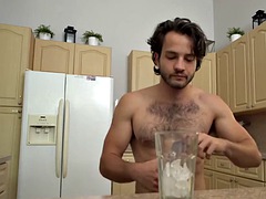 Dante Drackis handcuffed and fed cum after rough pounding