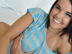 Cute dark-haired Dillion Harper Shows off her new Shorts before Shagging