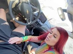 Ass to mouth, Big ass, Blowjob, Brazil, Car, Latina, Public
