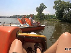 Mooi, Grote mammen, Pijpbeurt, Bruinharig, Rondborstig, Hd, Buiten, Realiteit