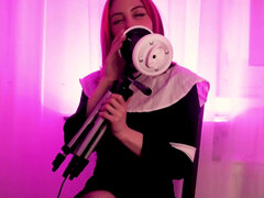 Asmr ear licking, high heels, nun