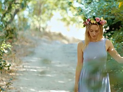 Natural sexy teen model with perfect natural tits Jilean posing amazing Sunny Day, Amanda Logue