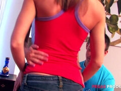 Gorgeous teen sluts 3way thrilling sex video