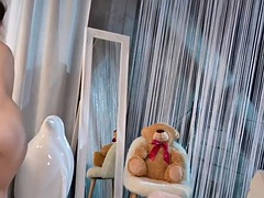 Petite 21 year old anal dyke masturbates asshole with dildo toy in threesome