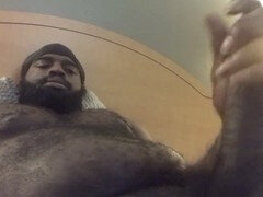Jerkingoff, home alone, big black cock