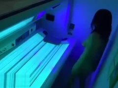 Japanese big tits lady has sex in solarium
