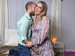 お尻, 舐める尻, デカ尻, デカチン, ブロンド, フェラチオ, バック, 淫乱熟女