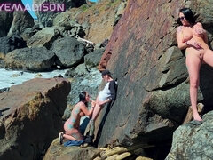 Leie, Strand, Grosse titten, Bikini, Geschnappt, Im freien, Öffentlich, Spanner