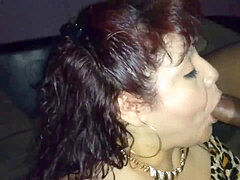 Sucking bbc, cum in mouth, huge bbc