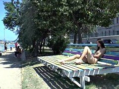 Eurobabe Aika May walking nude in public