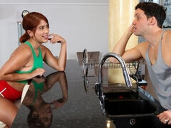 Grosser arsch, Grosser schwanz, Blasen, Hundestellung, Familie, Rotschopf, Jungendliche (18+), Titten