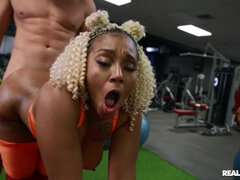 Ass, Big ass, Black, Doggystyle, Ebony, Gym, Hardcore, Pussy